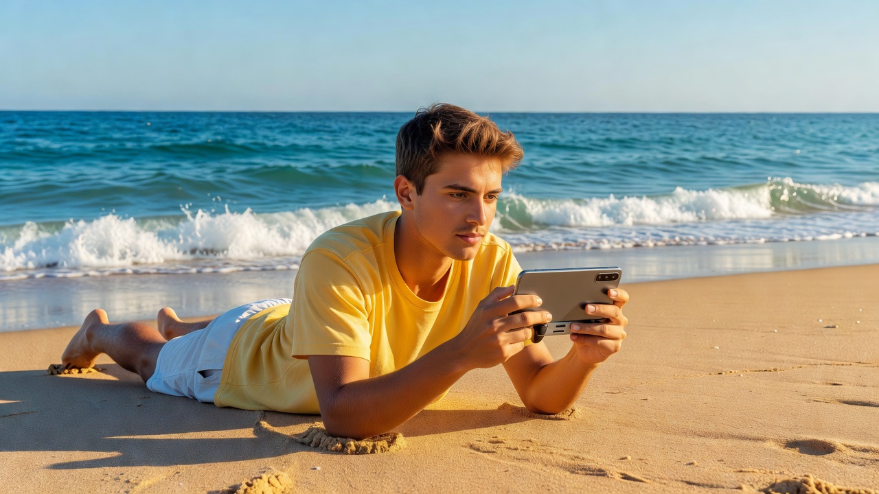 Relaxed beach gaming